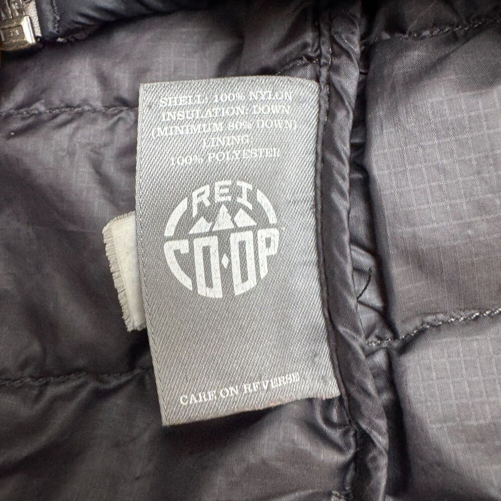 REI Co-Op Down Puffer Jacket Mens Large Black Full Zip Insulated Lightweight - Picture 8 of 16